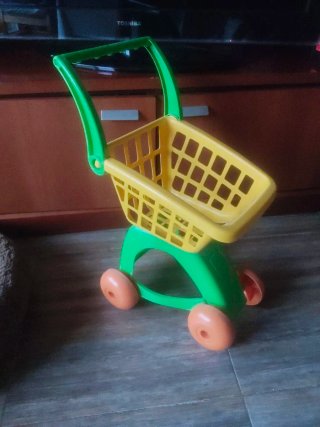 Cocinita infantil madera +utensilios+carrito compr