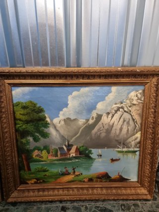 2 Cuadros Antiguos: Retrato y Paisaje son 4