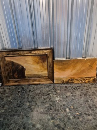 2 Cuadros Antiguos: Retrato y Paisaje son 4