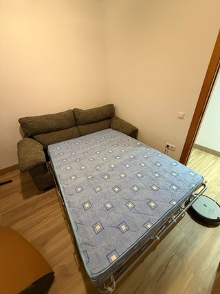 Sofá Cama Tela Beige/Marrón