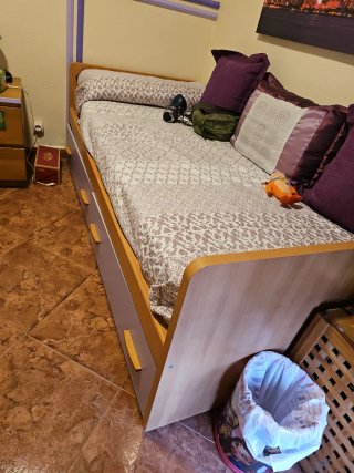 Estructura Cama Nido Madera y Lila