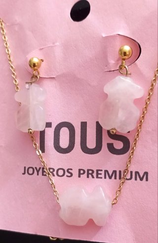 Conjunto Tous Oso Blanco y Dorado