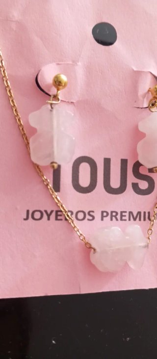 Conjunto Tous Oso Blanco y Dorado