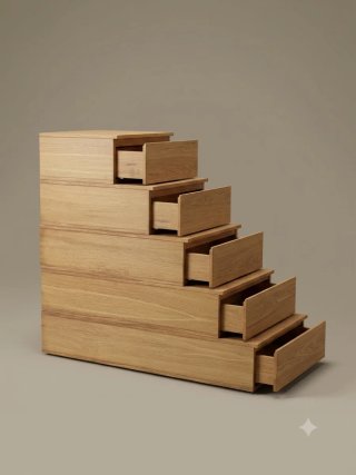 Cómoda Mueble Escalera Madera Cajones