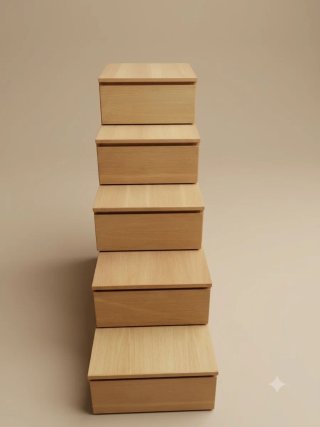Cómoda Mueble Escalera Madera Cajones