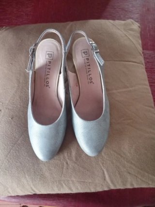 Zapatos Pitillos plateados