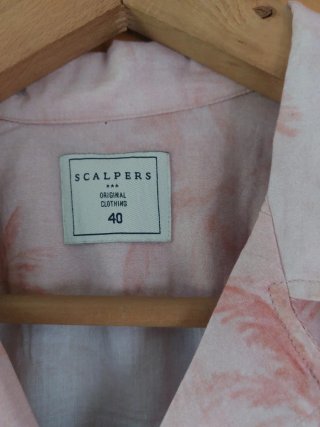 Camisa Scalpers Estampada Palmeras Rosa Talla M
