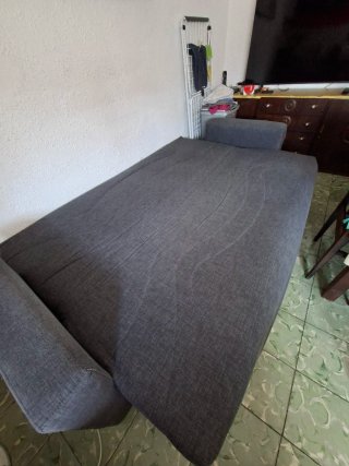 Sofá Cama Gris Tela Nuevo