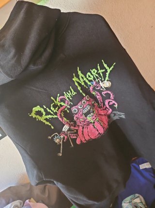 BERSHKA Sudadera Negra Rick and Morty XL