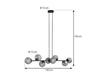 Lampadario moderno sfere vetro nero
