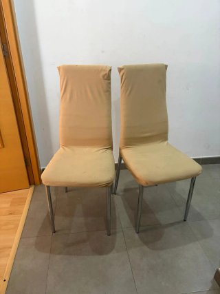 Juego de 4 sillas de comedor beige