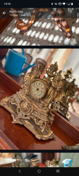 Conjunto reloj, 2 candelabros y 2 lámparas