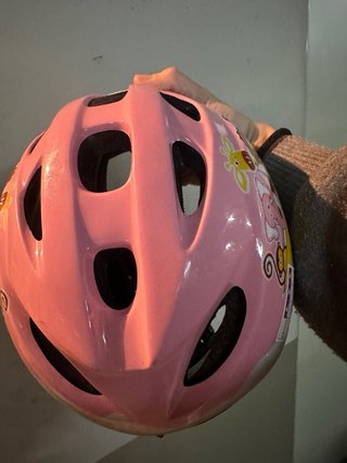 Casco infantil Btwin rosa animales talla S