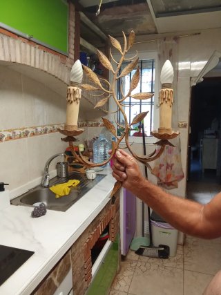 Farolillo de latón estilo hoja