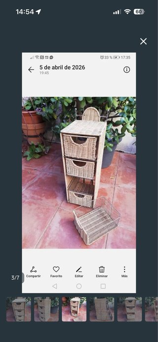 Cajonera mimbre y metal