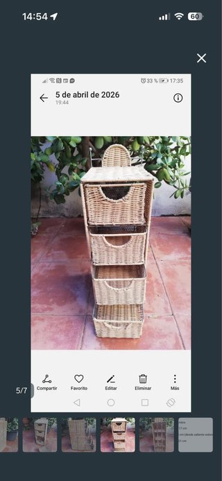 Cajonera mimbre y metal