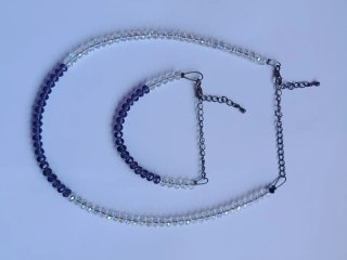 Collar y Pulsera, artesania, cristal, Hecho a mano