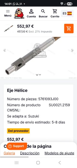 Eje de Hélice