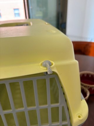 Transportín para mascotas gris y amarillo