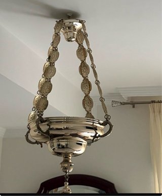 Lámpara Aceitera Plata 36cm