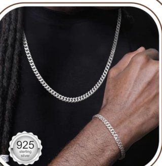 Cadena Plata Italiana 925 Hombre