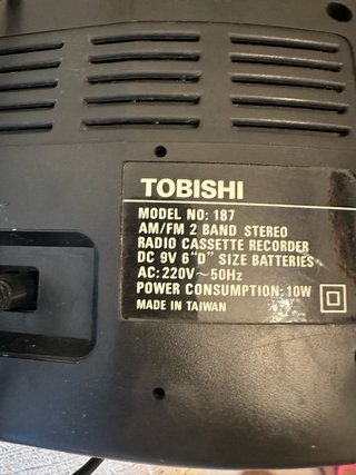 Radio Cassette Tobishi 187 Negro