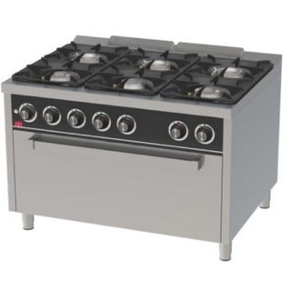 COCINA 6 FUEGOS A GAS 900E + HORNO MAXI GAS