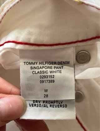 Pantalones Tommy Hilfiger blancos talla M