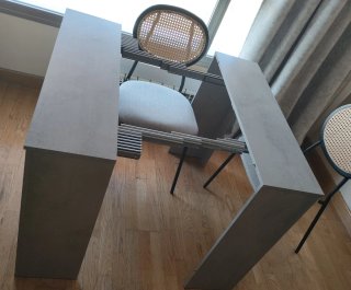 Mesa consola extensible comedor.gris cemento