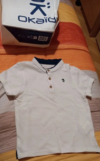Salopette jeans e polo Okaidi bimbo