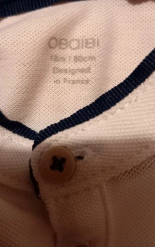 Salopette jeans e polo Okaidi bimbo