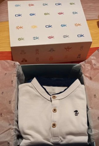 Salopette jeans e polo Okaidi bimbo