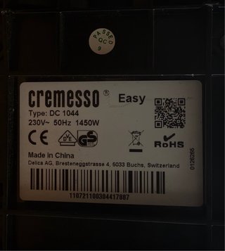Cafetera Cremesso Easy Negra Type DC 1044