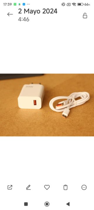 Cargador 33W Blanco con Cable USB
