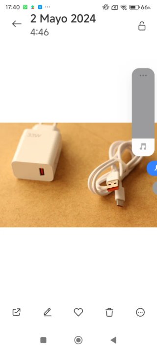 Cargador 33W Blanco con Cable USB