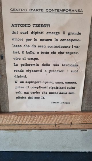 Dipinto paesaggio rurale con cornice