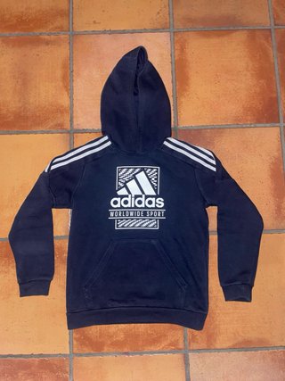 Sudadera Adidas azul marino con capucha y logo