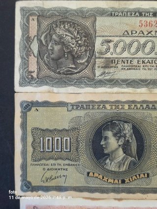Lotes de Billetes Griegos Antiguos