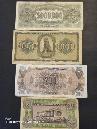Lotes de Billetes Griegos Antiguos