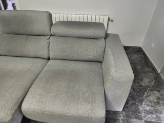 Sofá de 2/3 plazas gris tela