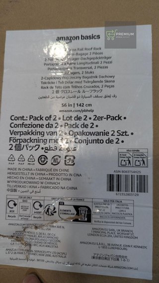 Portaequipajes de techo con riele cruzados 142 cm