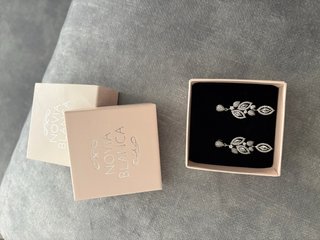 Pendientes Novia Blanca Plata