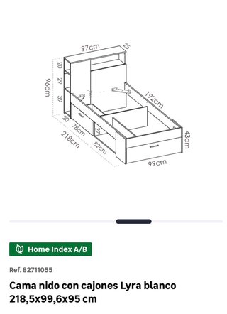 Cama 90x190 cm NUEVA