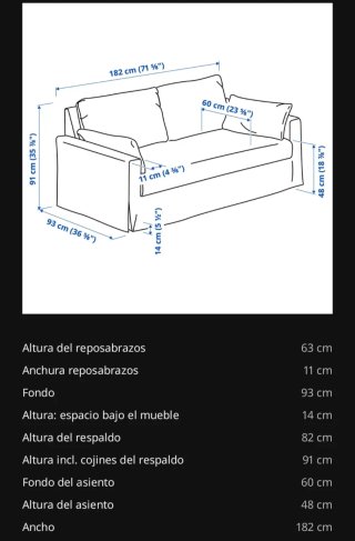 Sofá 2 Plazas Ikea Hyltarp Gris