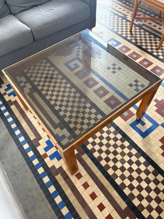 Mesa de centro madera y cristal