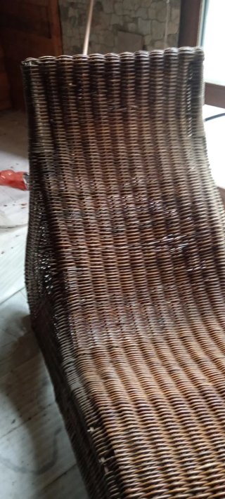 Chaise longue in vimini