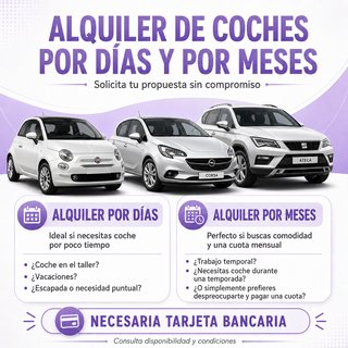 ALQUILER - RENTING FLEXIBLE FIAT 500 OPEL CORSA