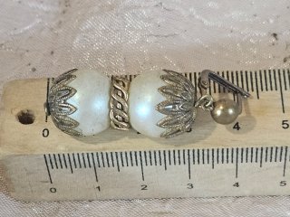 Pendientes vintage perlas y metal dorado