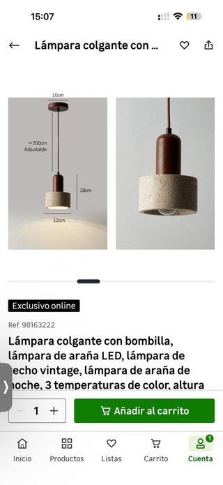 3 Lámparas de techo de piedra y madera
