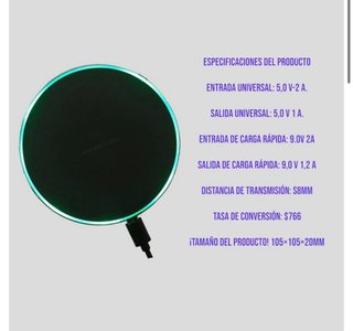 Base Carga Rápida Inalámbrica Qi